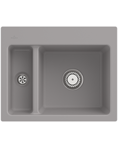 Villeroy und Boch Subway évier 67801FKD avec garniture de vidage et le fonctionnement manuel, Fossil