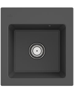 Villeroy und Boch Subway 45 XS built-in sink 678101i4 with waste set, 475 x 510 mm, manual operation, graphite CeramicPlus