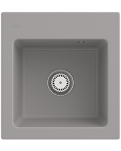 Évier encastrable Villeroy und Boch Subway 45 XS 678101KD avec garniture de vidage , 475 x 510 mm, commande manuelle, Fossil CeramicPlus