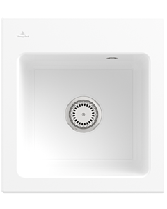 Villeroy & Boch Subway 45 XS built-in sink 678101KG with drain fitting and manual operation, 475 x 510 mm, Snow White