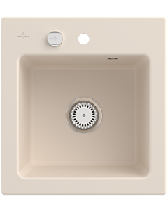 Villeroy & Boch Subway 45 XS built-in sink 678102FU with drain fitting and eccentric operation, 475 x 510 mm, Ivory