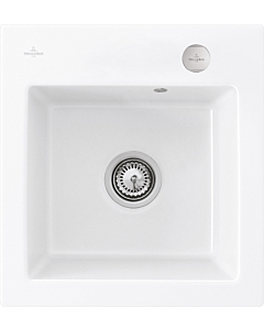 Villeroy und Boch Subway Flächenbündige Spüle 67812FR1 mit Ablaufgarnitur und Exzenterbetätigung, weiß