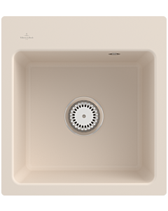 Villeroy und Boch Subway Flächenbündige Spüle 67811FFU mit Ablaufgarnitur und Handbetätigung, Ivory