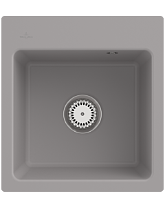 Villeroy und Boch Subway Flächenbündige Spüle 67811FKD mit Ablaufgarnitur und Handbetätigung, Fossil