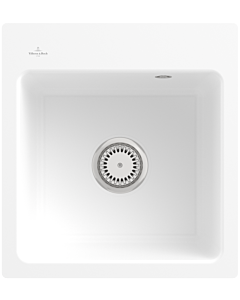 Villeroy und Boch Subway sink 67811FRW with waste set and manual operation, Stone White