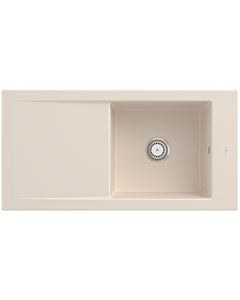 Villeroy & Boch Timeline sink 679001FU with waste set and manual operation, Ivory