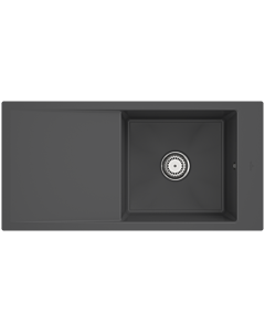 Villeroy und Boch Timeline 60 Flat Flächenbündige Spüle 67901Fi4 mit Ablaufgarnitur und Handbetätigung, Graphit