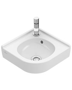 Villeroy und Boch O.NOVO Compact corner hand washbasin 731032R1 32 cm side length, 2000 tap hole, overflow, white C-plus