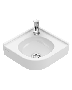 Villeroy und Boch O.NOVO Compact corner hand wash basin 73103301 32 cm side length, 2000 tap hole, without overflow, white