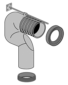 Villeroy & Boch Vario-Abflussbogen 87010000 160-250 mm, Abgang senkrecht, 150-220mm