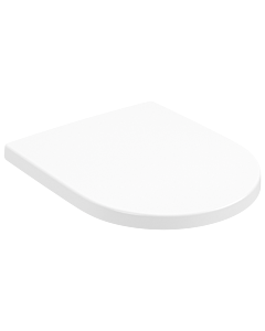 Abattant de toilettes Villeroy &amp; Boch Subway 3.0 8M4261RW, charnières en acier inoxydable, sans système QuickRelease ni fermeture amortie, finition céramique blanc pierre.