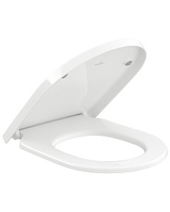 Abattant de toilettes Villeroy &amp; Boch Subway 3.0 8M426101, charnières en acier inoxydable, sans système QuickRelease ni fermeture amortie, blanc alpin