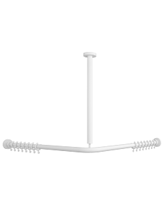 Villeroy und Boch Vicare Funktion Duschstange 92170568 90 x 90 cm, weiß, für Vorhang, über Eck