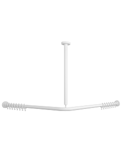 Villeroy und Boch Vicare Funktion Duschstange 92170668 100 x 100 cm, weiß, für Vorhang, über Eck