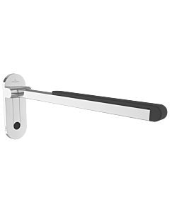 Villeroy und Boch Poignée pliante Vicare Desing 92171661 65 cm, acier inoxydable chromé, support souple et mécanisme de suspension