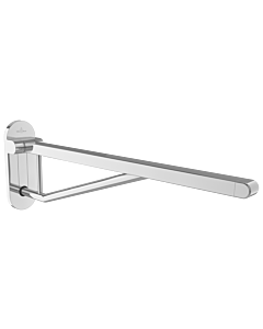 Villeroy und Boch Poignée pliante Vicare Desing 92174261 75 cm, acier inoxydable chromé, avec support en acier inoxydable