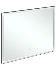 Villeroy und Boch Subway 3e 1930 Spiegel A46310BC cadre en aluminium, 100 x 75 x 4,75 cm, noir mat / blanc mat
