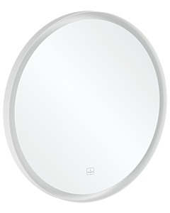 Villeroy und Boch Subway 3. 1930 Spiegel A4647100 cadre en aluminium, rond, 71,2 x 71,2 x 4,5 cm, blanc mat