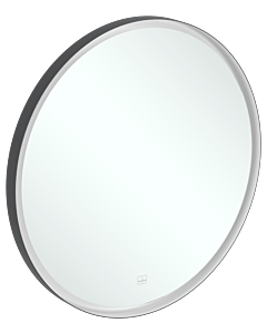 Villeroy und Boch Subway 3. 1930 Spiegel A46471BC aluminum frame, round, 71.2 x 71.2 x 4.5 cm, black matt / white matt