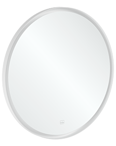 Villeroy und Boch Subway 3. 1930 Spiegel A4649100 cadre en aluminium, rond, 91 x 91 x 4,5 cm, blanc mat