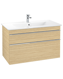 Villeroy und Boch Venticello Waschtisch-Unterschrank A92601VJ 95,3 x 59 x 50,2 cm, Becken mittig, Griff Chrom, nordic oak