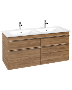 Venticello Villeroy und Boch vasque A93001RH 125,3x59x50,2cm, poignée chromée, chêne Kansas