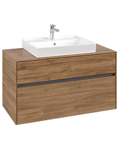 Villeroy und Boch Collaro Waschtischunterschrank C01900RH 100x54,8x50cm, Waschtisch mittig, Kansas Oak