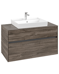 Villeroy und Boch Collaro Waschtischunterschrank C01900RK 100x54,8x50cm, Waschtisch mittig, Stone Oak