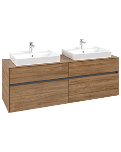 Villeroy und Boch Collaro vanity unit C02400RH 160x54.8x50cm, for 2 Waschtische , Kansas Oak