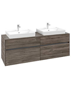 Villeroy und Boch Collaro Waschtischunterschrank C02400RK 160x54,8x50cm, für 2 Waschtische, Stone Oak