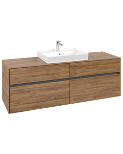 Villeroy und Boch Collaro Waschtischunterschrank C02500RH 160x54,8x50cm, Waschtisch mittig, Kansas Oak