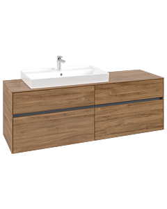 Villeroy und Boch Collaro Waschtischunterschrank C02600RH 160x54,8x50cm, Waschtisch links, Kansas Oak