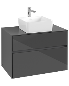 Villeroy und Boch Collaro vanity unit C03700FP 80 x 54.8 x 50 cm, Glossy Grey