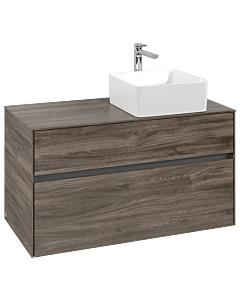 Villeroy und Boch Collaro Waschtischunterschrank C04000RK 100x54,8x50cm, Waschtisch rechts, Stone Oak