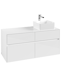 Villeroy und Boch Collaro Waschtischunterschrank C04300DH 120 x 54,8 x 50 cm, Waschtisch rechts, Glossy White