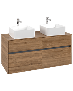 Villeroy und Boch Collaro Waschtischunterschrank C04400RH 120x54,8x50cm, für 2 Waschtische, Kansas Oak