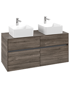 Villeroy und Boch Collaro Waschtischunterschrank C04400RK 120x54,8x50cm, für 2 Waschtische, Stone Oak