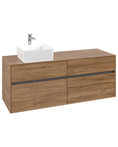 Villeroy und Boch Collaro Waschtischunterschrank C04600RH 140x54,8x50cm, Waschtisch links, Kansas Oak