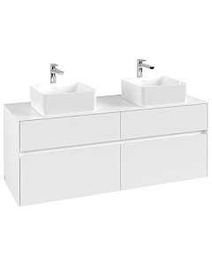 Villeroy und Boch Collaro vanity unit C04800MS 140 x 54.8 x 50 cm, for 2 Waschtische , White Matt