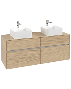 Villeroy und Boch Collaro Waschtischunterschrank C04800VJ 140 x 54,8 x 50 cm, für 2 Waschtische, Nordic Oak