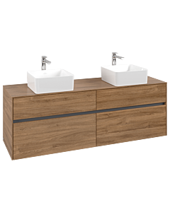 Villeroy und Boch Collaro Waschtischunterschrank C05200RH 160x54,8x50cm, für 2 Waschtische, Kansas Oak
