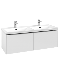 Villeroy und Boch Subway 3.0 Waschtisch-Unterschrank C56700VF 127,2x42,9x47,8cm, ohne LED/Griff Aluminium glänzend, pure white