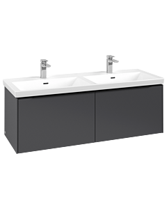 Villeroy und Boch Subway 3.0 Waschtisch-Unterschrank C56701VR 127,2x42,9x47,8cm, ohne LED/Griff Volcano black, graphite