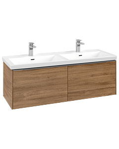 Villeroy und Boch Subway 3.0 Waschtisch-Unterschrank C567L0RH 127,2x42,9x47,8cm, mit LED/Griff Aluminium glänzend, kansas oak