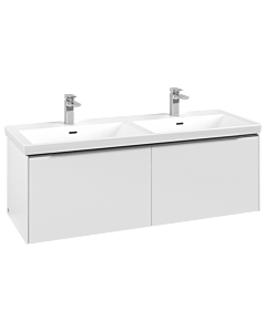 Villeroy und Boch Subway 3.0 Waschtisch-Unterschrank C567L0VF 127,2x42,9x47,8cm, mit LED/Griff Aluminium glänzend, pure white