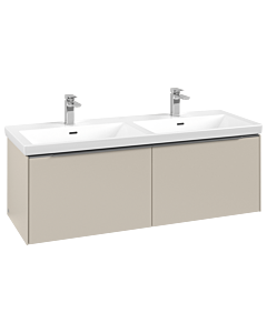 Villeroy und Boch Subway 3.0 Waschtisch-Unterschrank C567L0VN 127,2x42,9x47,8cm, mit LED/Griff Aluminium glänzend, cashmere grey