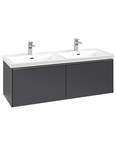 Villeroy und Boch Subway 3. 1930 vanity unit C567L0VR 127.2x42.9x47.8cm, with LED / handle aluminum glossy, graphite