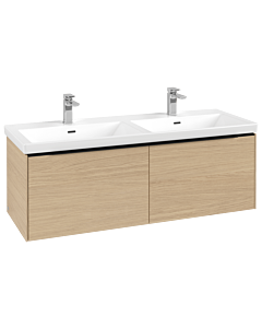 Villeroy und Boch Subway 3. 1930 vanity unit C567L1VJ 127.2x42.9x47.8cm, with LED / handle Volcano black, nordic oak