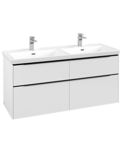 Villeroy und Boch Subway 3.0 Waschtisch-Unterschrank C56801VF 127,2x56,6x47,8cm, ohne LED/Griff Volcano black, pure white