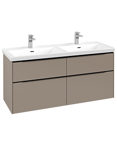 Villeroy und Boch Subway 3.0 Waschtisch-Unterschrank C56801VM 127,2x56,6x47,8cm, ohne LED/Griff Volcano black, taupe